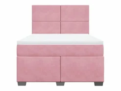 Clicnbuy Cama box spring con colchón terciopelo 160x200 cm