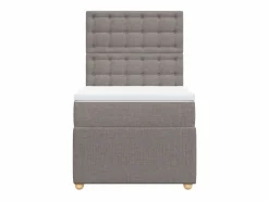 Clearance Clicnbuy Cama box spring con colchón tela gris taupe 90x190 cm Topo