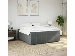 Discount Clicnbuy Cama box spring con colchón tela oscuro 180x200 cm Gris