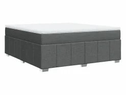Discount Clicnbuy Cama box spring con colchón tela oscuro 180x200 cm Gris