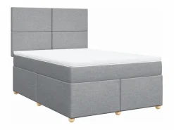 Clearance Clicnbuy Cama box spring con colchón tela claro 160x200 cm Gris