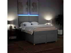 Clearance Clicnbuy Cama box spring con colchón tela claro 160x200 cm Gris