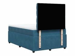 Clearance Clicnbuy Cama box spring con colchón terciopelo oscuro 120x200 cm Azul