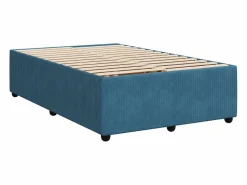 Clearance Clicnbuy Cama box spring con colchón terciopelo oscuro 120x200 cm Azul
