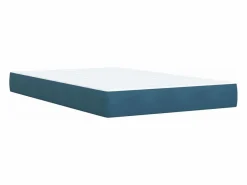 Clearance Clicnbuy Cama box spring con colchón terciopelo oscuro 120x200 cm Azul
