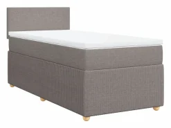 New Clicnbuy Cama box spring con colchón tela gris taupe 90x190 cm Topo
