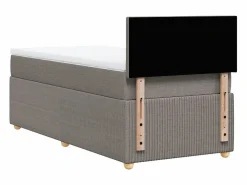 New Clicnbuy Cama box spring con colchón tela gris taupe 90x190 cm Topo