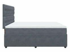 Clicnbuy Cama box spring con colchón terciopelo oscuro 180x200 cm