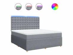Hot Cama box spring con colchón tela claro 180x200 cm Somier - 180X200Cm