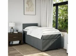 New Cama box spring con colchón tela oscuro 90x190 cm Somier - 90X190Cm