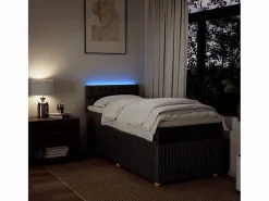 Clicnbuy Cama box spring con colchón tela marrón oscuro 90x190 cm