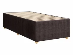 Clicnbuy Cama box spring con colchón tela marrón oscuro 90x190 cm