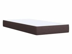 Clicnbuy Cama box spring con colchón tela marrón oscuro 90x190 cm