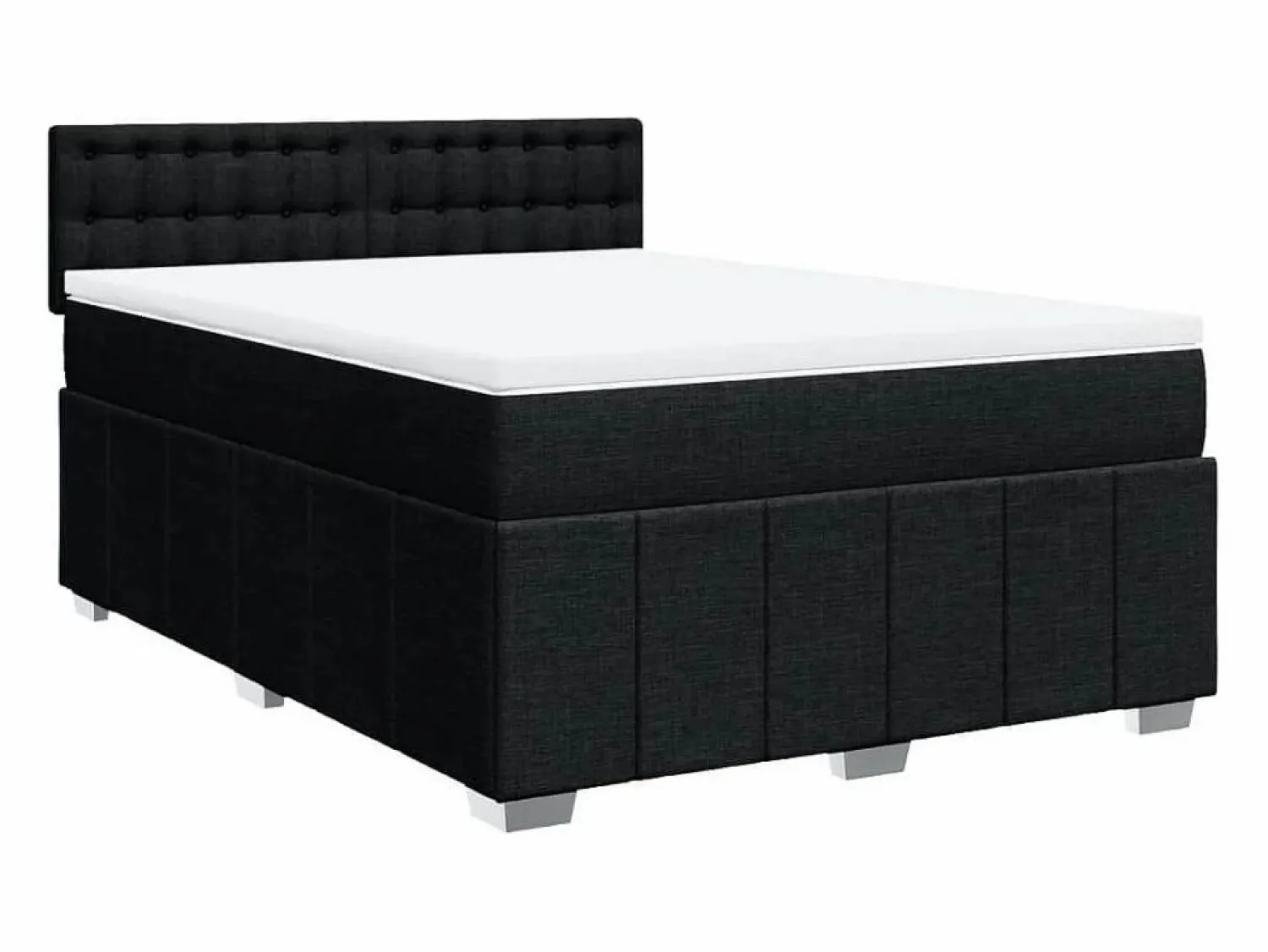 Best Clicnbuy Cama box spring con colchón tela 160x200 cm Negro
