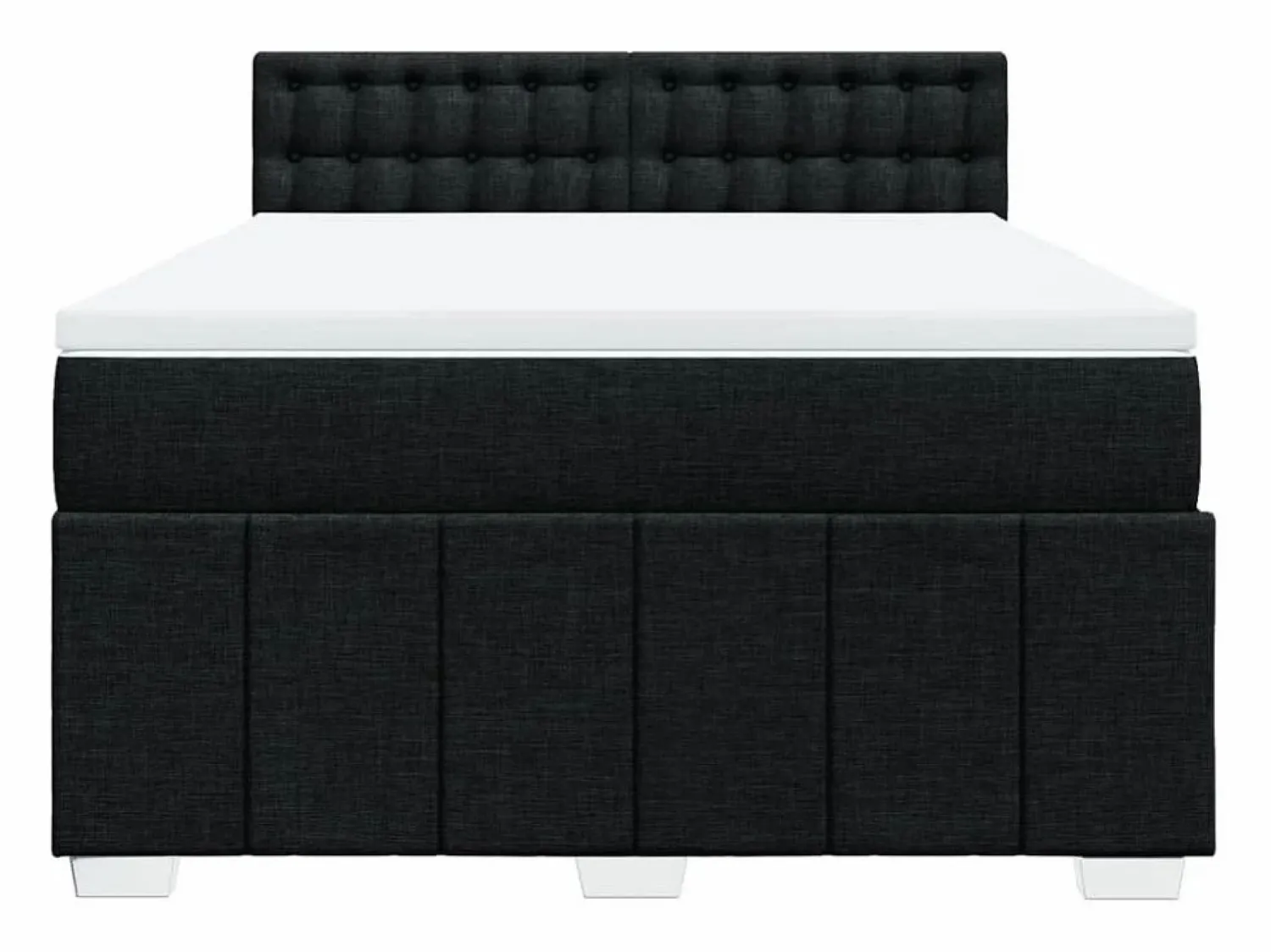 Best Clicnbuy Cama box spring con colchón tela 160x200 cm Negro