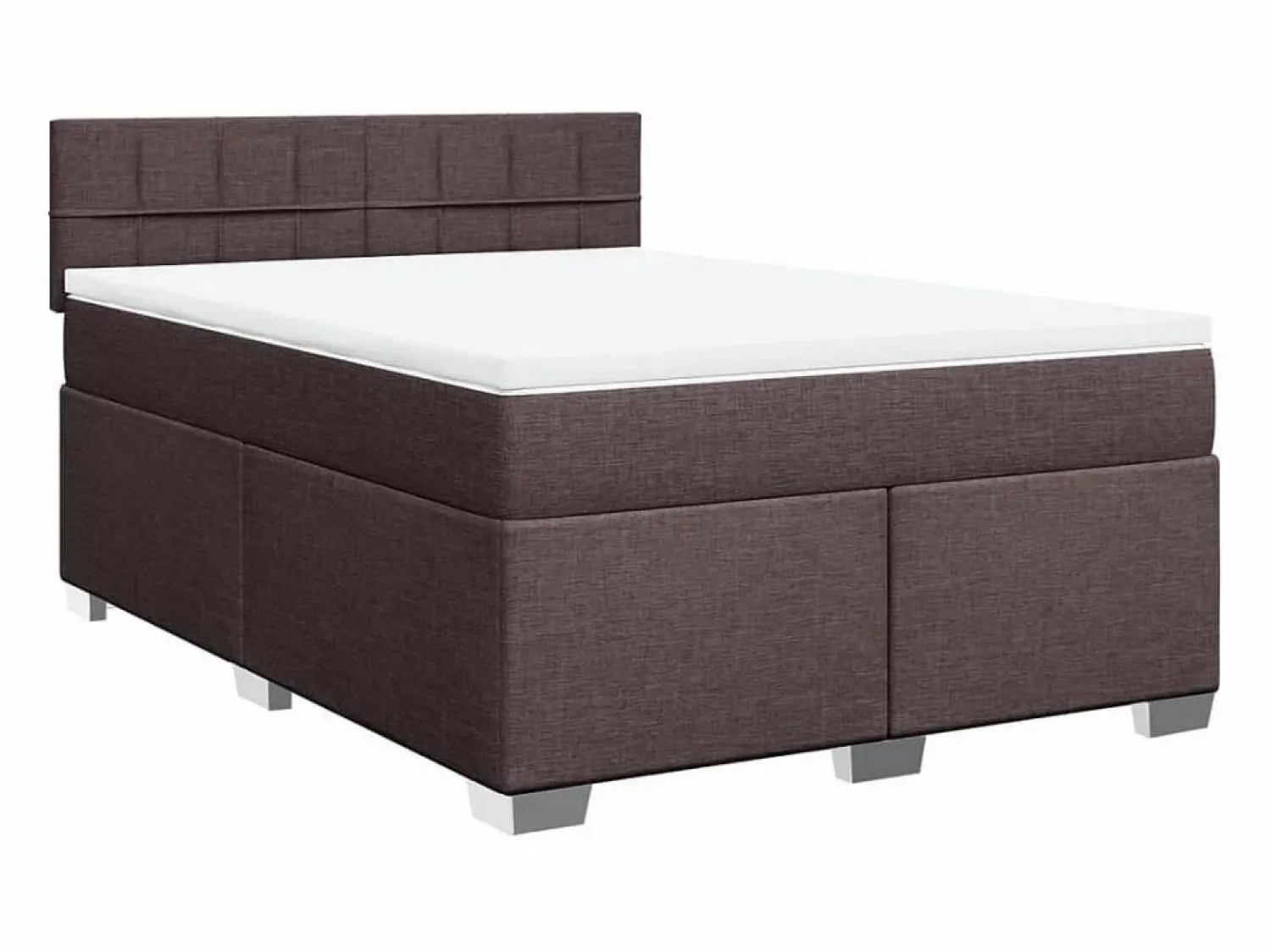 Online Clicnbuy Cama box spring con colchón tela marrón oscuro 160x200 cm Marru00f3n