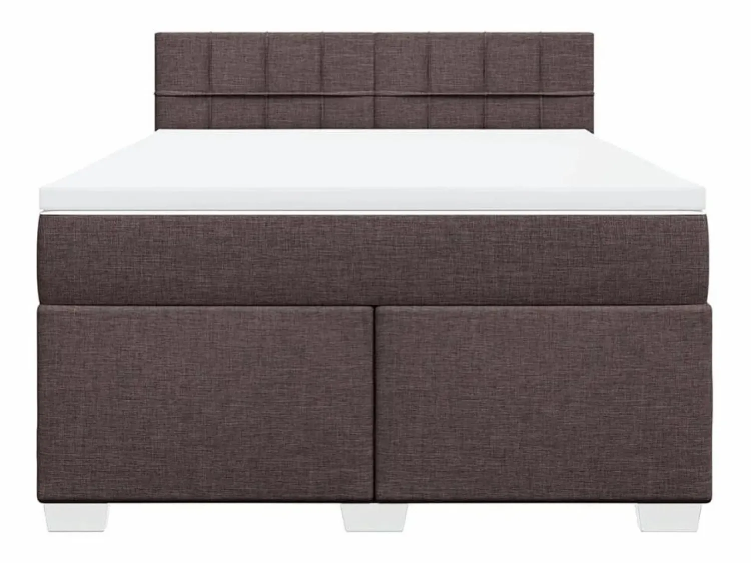 Online Clicnbuy Cama box spring con colchón tela marrón oscuro 160x200 cm Marru00f3n