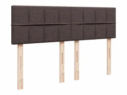 Online Clicnbuy Cama box spring con colchón tela marrón oscuro 160x200 cm Marru00f3n