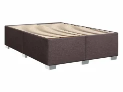 Online Clicnbuy Cama box spring con colchón tela marrón oscuro 160x200 cm Marru00f3n