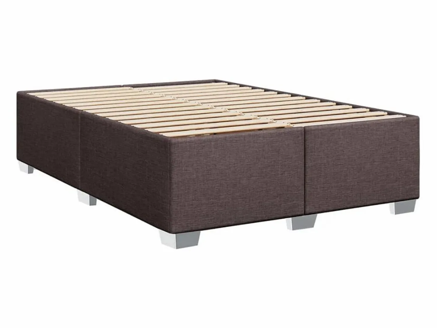 Online Clicnbuy Cama box spring con colchón tela marrón oscuro 160x200 cm Marru00f3n