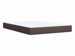 Online Clicnbuy Cama box spring con colchón tela marrón oscuro 160x200 cm Marru00f3n