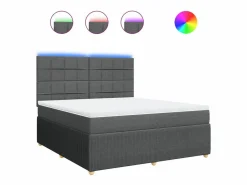 Sale Cama box spring con colchón tela oscuro 180x200 cm Base De Cama De Láminas|Somier - 180X200Cm