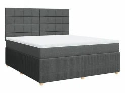 Sale Cama box spring con colchón tela oscuro 180x200 cm Base De Cama De Láminas|Somier - 180X200Cm