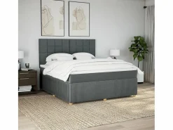 Sale Cama box spring con colchón tela oscuro 180x200 cm Base De Cama De Láminas|Somier - 180X200Cm