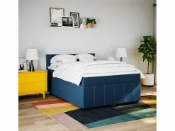 Clicnbuy Cama box spring con colchón tela 160x200 cm