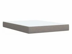 Sale Cama box spring con colchón tela gris taupe 140x200 cm Base De Cama De Láminas