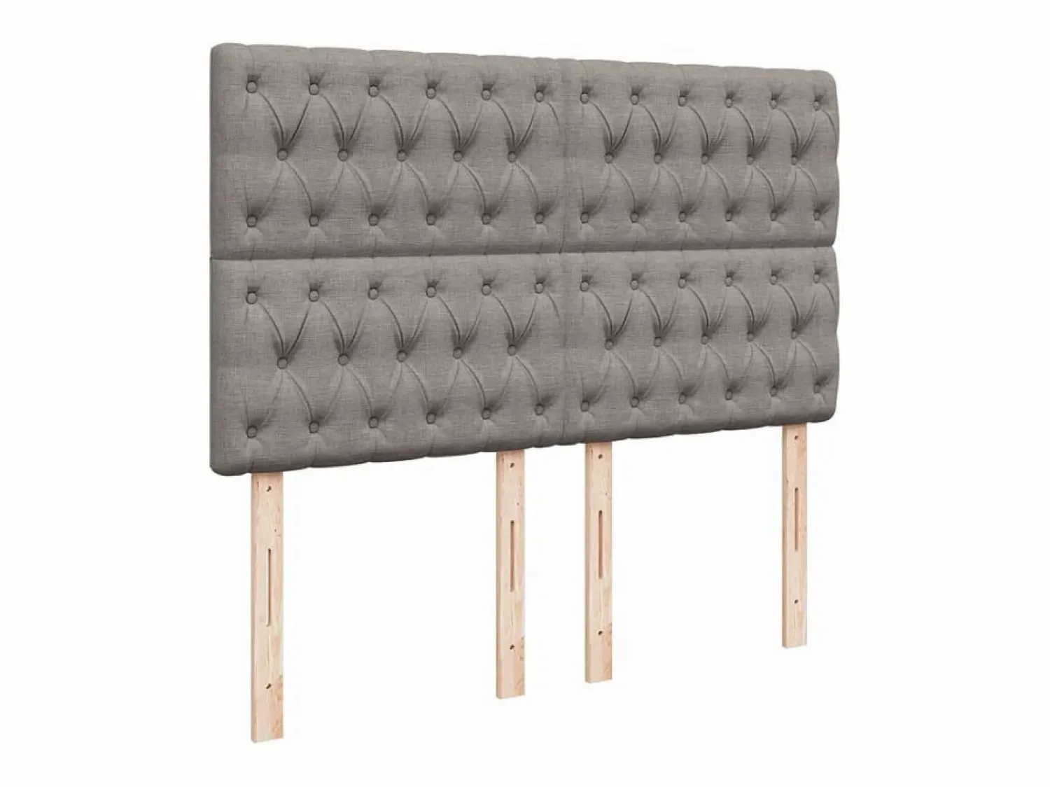 Clicnbuy Cama box spring con colchón tela gris taupe 140x190 cm