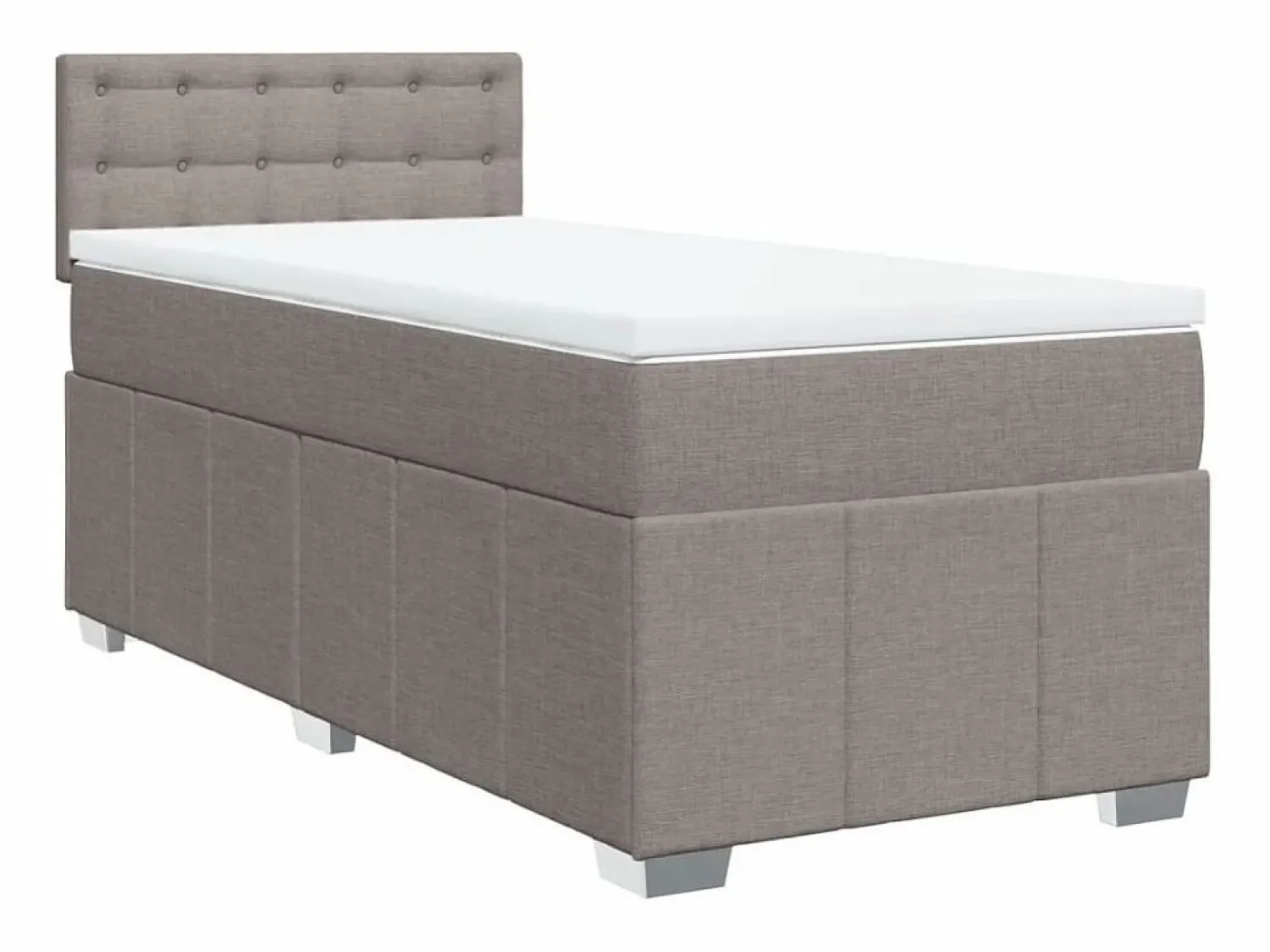 Outlet Clicnbuy Cama box spring con colchón tela gris taupe 90x190 cm Topo