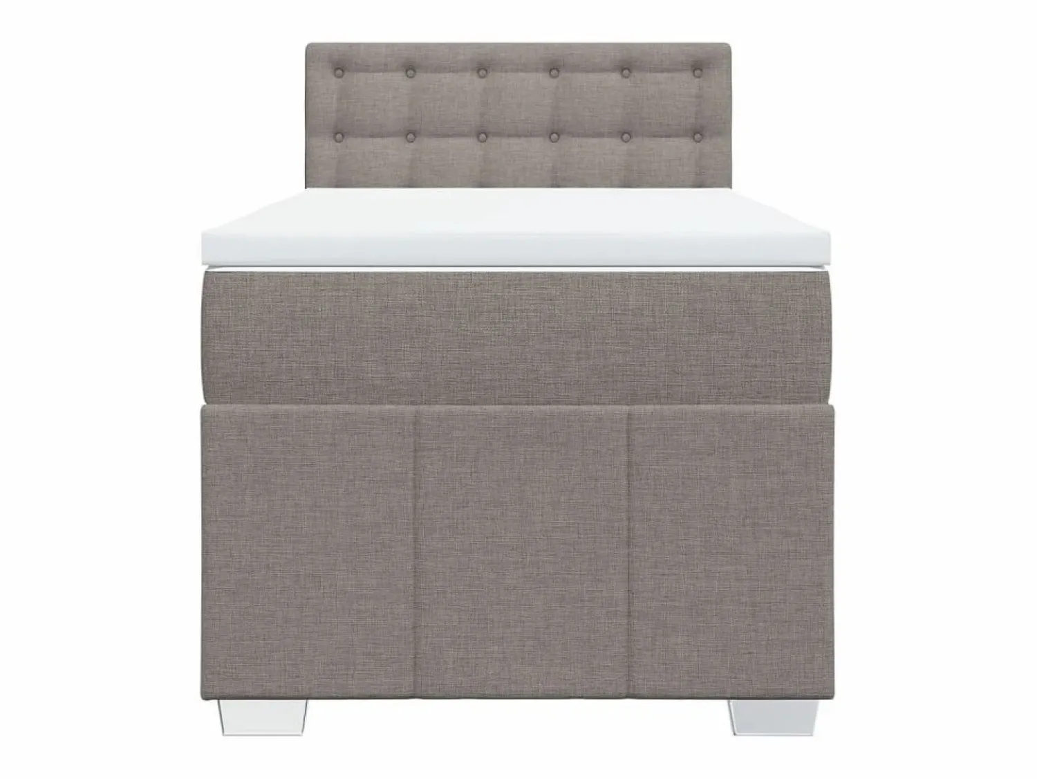 Outlet Clicnbuy Cama box spring con colchón tela gris taupe 90x190 cm Topo