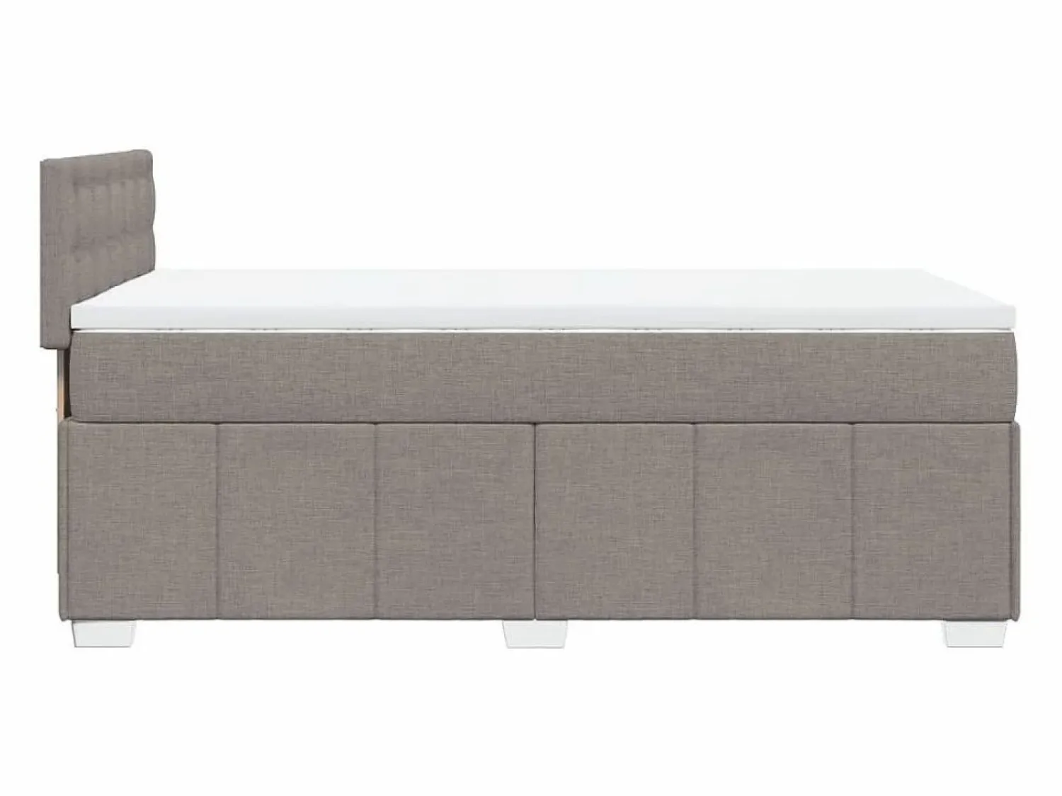 Outlet Clicnbuy Cama box spring con colchón tela gris taupe 90x190 cm Topo