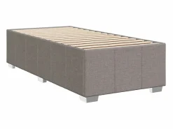 Outlet Clicnbuy Cama box spring con colchón tela gris taupe 90x190 cm Topo
