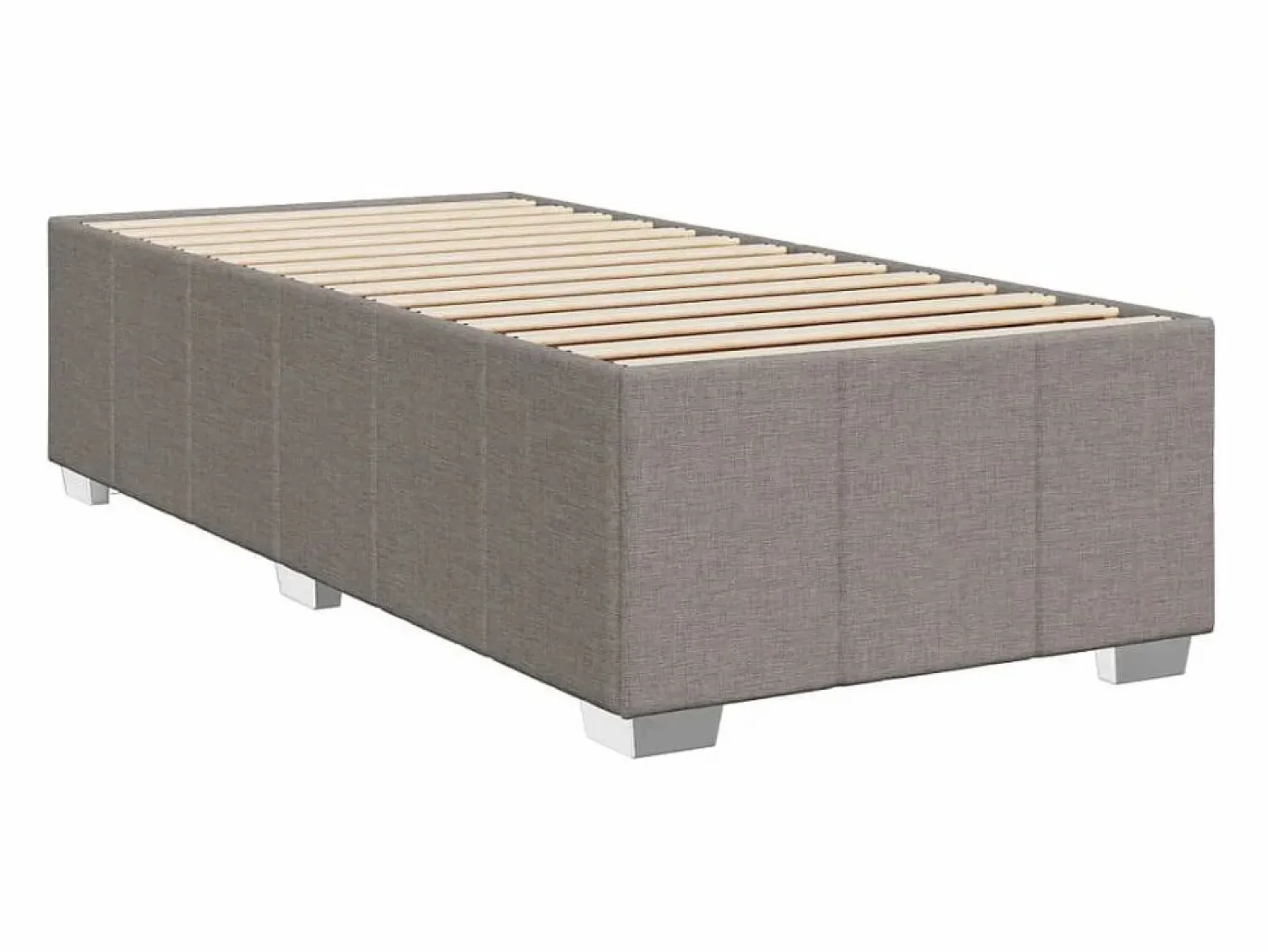 Outlet Clicnbuy Cama box spring con colchón tela gris taupe 90x190 cm Topo
