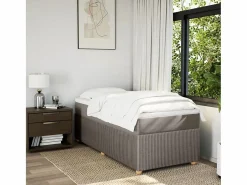 Clearance Clicnbuy Cama box spring con colchón tela gris taupe 90x190 cm Topo