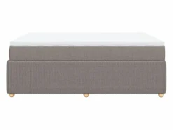 New Cama box spring con colchón tela gris taupe 140x200 cm Base De Cama De Láminas