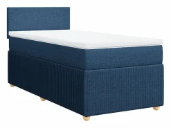 Discount Clicnbuy Cama box spring con colchón tela 90x190 cm Azul