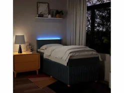 Discount Clicnbuy Cama box spring con colchón tela 90x190 cm Azul