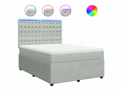 Hot Cama box spring con colchón terciopelo claro 140x190 cm Somier - 140X190Cm