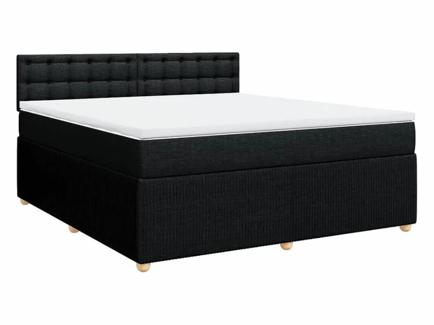 Outlet Clicnbuy Cama box spring con colchón tela 180x200 cm Negro