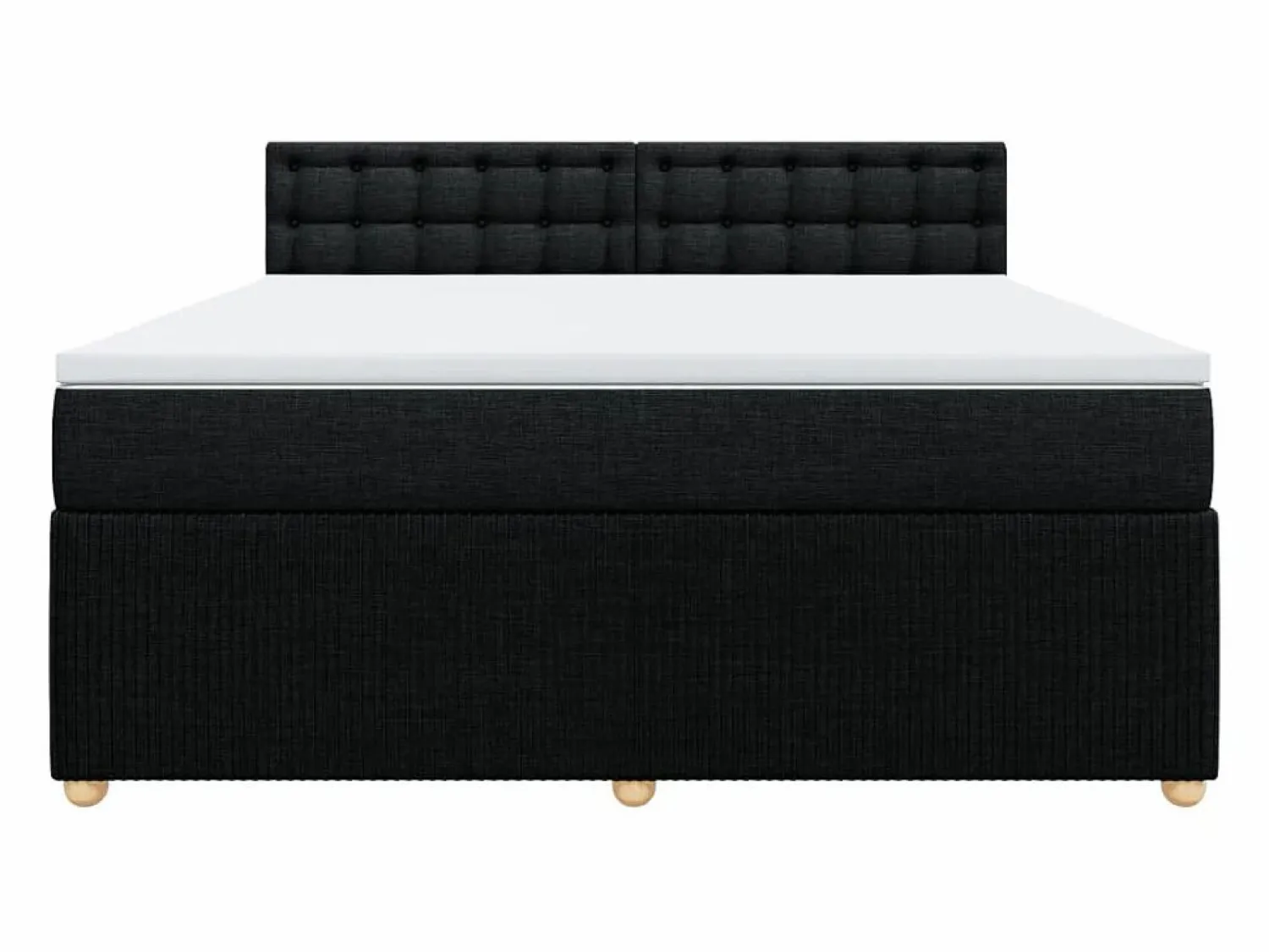 Outlet Clicnbuy Cama box spring con colchón tela 180x200 cm Negro