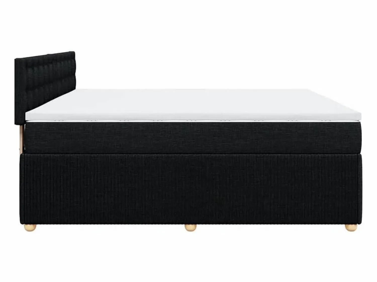 Outlet Clicnbuy Cama box spring con colchón tela 180x200 cm Negro