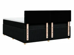 Outlet Clicnbuy Cama box spring con colchón tela 180x200 cm Negro