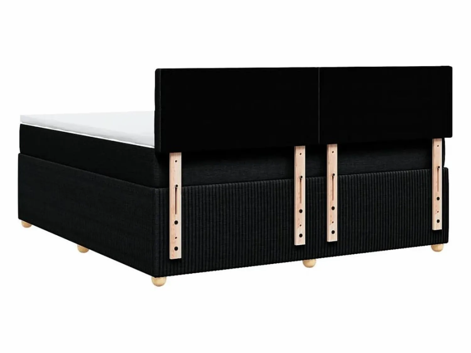 Outlet Clicnbuy Cama box spring con colchón tela 180x200 cm Negro
