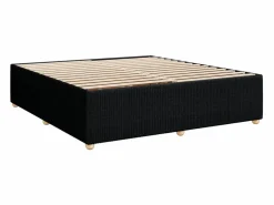 Outlet Clicnbuy Cama box spring con colchón tela 180x200 cm Negro