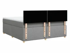 Clicnbuy Cama box spring con colchón tela claro 180x200 cm