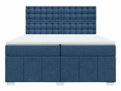 Online Clicnbuy Cama box spring con colchón tela 200x200 cm Azul