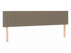 New Clicnbuy Cama box spring con colchón LED tela gris taupe 180x200 cm